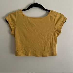 Brandy Melville John Galt Yellow Crop Top